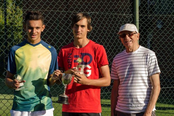 Dan, Kyle and Trevor - men's doubles champions